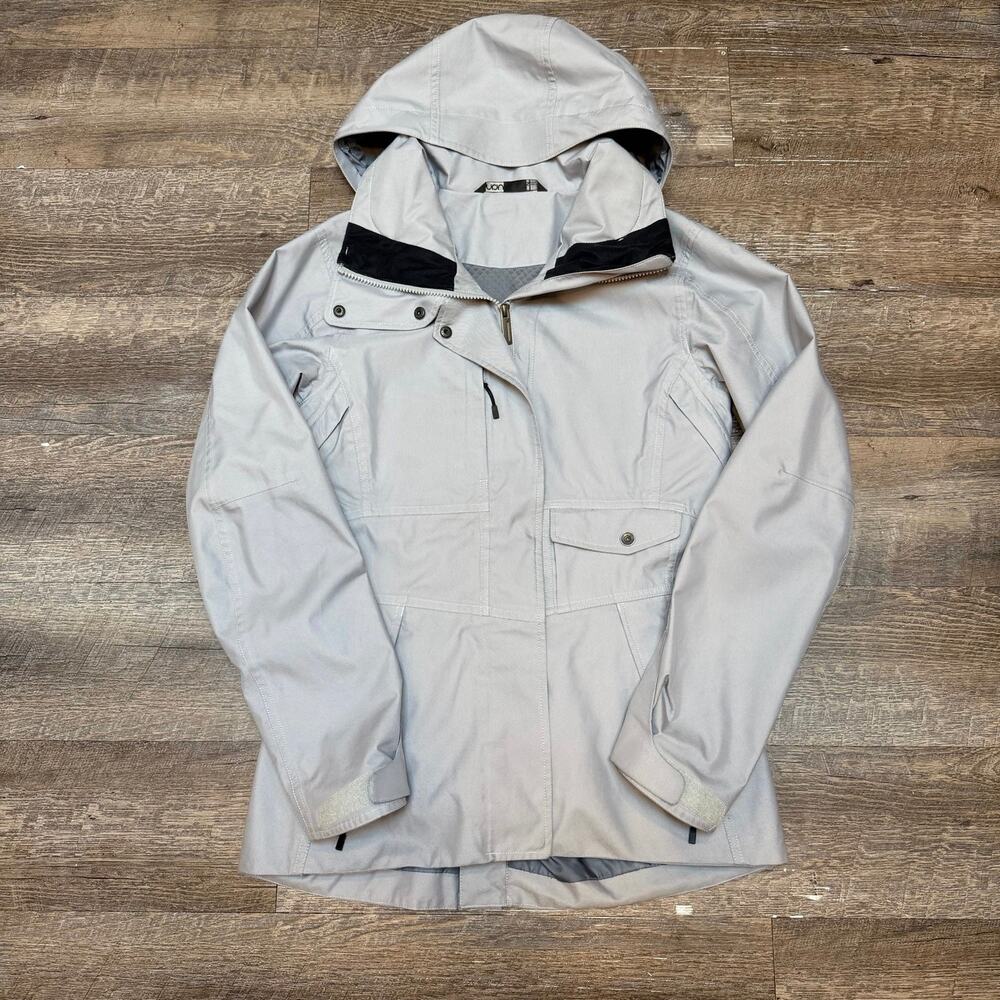 NAU Light Gray Hooded Utility Jacket Coat Waterproof Rain Shell Women's Small S